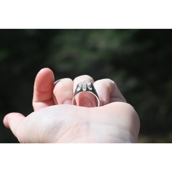 Mens engagement ring, raw stone rings for men, oval solitaire, size 9 10… - Picture 5 of 7